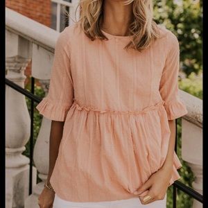 NWT Roolee Drop Waist Peplum baby Doll Top